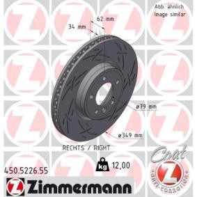 Achetez des Disque de frein ZIMMERMANN 450.5226.55 à prix pour 186,01 €