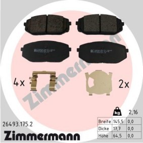 Acquista Kit pastiglie freni da ZIMMERMANN 26493.175.2 a buon mercato per soli 65,84 €