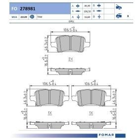 Kjøp Bremseklosser av FOMAR Friction FO 278981 til den lave prisen 312,73 NOK