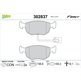 Compre Pastilhas de travão da VALEO 302837 a um preço baixo por 40,46 €