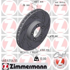 Achetez des Disque de frein de chez ZIMMERMANN en ligne pour Taycan (Y1A) à prix modérés