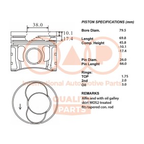Acquista Pistone motore da IAP QUALITY PARTS 100-50044 a buon mercato per soli 636,81 €