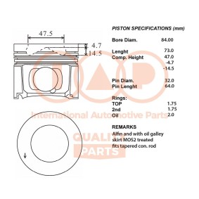 Acquista Pistone motore da IAP QUALITY PARTS 100-51052 a buon mercato per soli 1072,94 €
