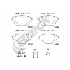 Achetez des Plaquettes de frein BRECK 25827 00 704 00 à prix pour 54,37 €