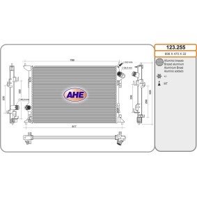 Kühler, Motorkühlung 123.255 von AHE günstig für 340,98 € online kaufen