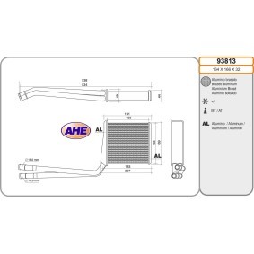 Compre Permutador de calor, aquecimento do habitáculo da AHE 93813 a um preço baixo por 191,48 €