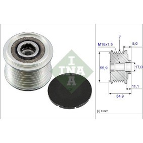 Compre Roda livre do alternador da INA 535 0083 10 a um preço baixo por 58,25 €