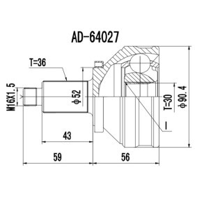 Gelenksatz, Antriebswelle 77-AU-450 von PROCARO günstig für 41,01 € online kaufen