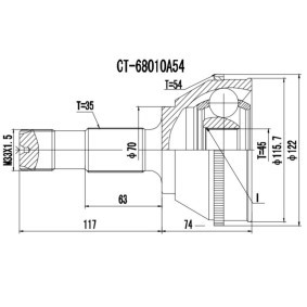 Gelenksatz, Antriebswelle 77-FI-010 von PROCARO günstig für 65,88 € online kaufen
