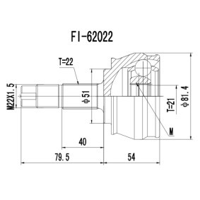 Gelenksatz, Antriebswelle 77-FI-400 von PROCARO günstig für 34,29 € online kaufen