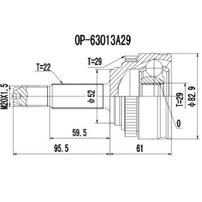 Gelenksatz, Antriebswelle 77-OP-050 von PROCARO günstig für 22,55 € online kaufen
