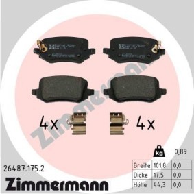 Acquista Kit pastiglie freni da ZIMMERMANN 26487.175.2 a buon mercato per soli 50,49 €