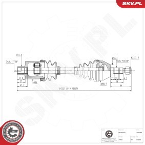 Achetez des Arbre de transmission ESEN SKV 40SKV089 à prix pour 72,69 €