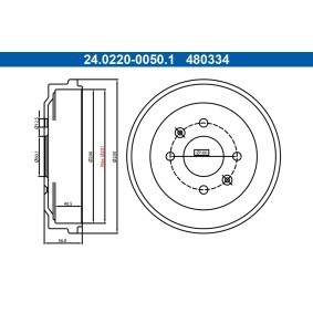 Comprar Tambor de freno de ATE 24.0220-0050.1 a bajo precio de 47,49 €