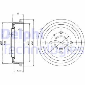 Achetez des Tambour de frein DELPHI BF30 à prix pour 41,04 €