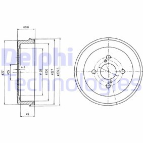 Achetez des Tambour de frein DELPHI BF412 à prix pour 45,85 €
