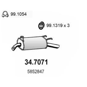 Kjøp Bakre eksospotte av ASSO 34.7071 til den lave prisen 856,65 NOK