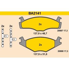 Comprar Juego de pastillas de freno de Barum BA2141 a bajo precio de 43,04 €