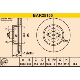 Comprar Disco de freno de Barum BAR25155 a bajo precio de 34,95 €