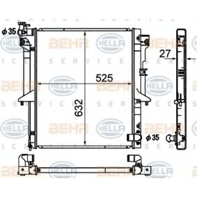 Kühler, Motorkühlung für MITSUBISHI von HELLA