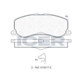 Achetez des Plaquettes de frein ICER 181001 à prix pour 18,67 €