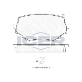 Achetez des Plaquettes de frein ICER 181319 à prix pour 18,55 €
