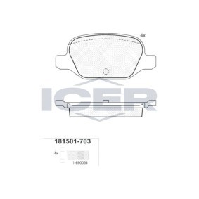 Köp Bromsbelägg av ICER 181501-703 till det låga priset 274,67 kr