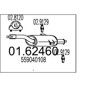 Achetez des Silencieux arrière MTS 01.62460 à prix pour 61,05 €
