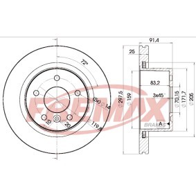 Achetez des Disque de frein FREMAX BD-0380 à prix pour 48,25 €