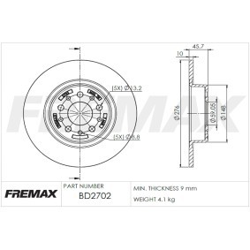 Achetez des Disque de frein FREMAX BD-2702 à prix pour 60,02 €
