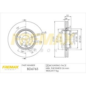 Achetez des Disque de frein FREMAX BD-6765 à prix pour 158,84 €