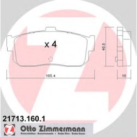 Acquista Kit pastiglie freni da ZIMMERMANN 21713.160.1 a buon mercato per soli 104,23 €