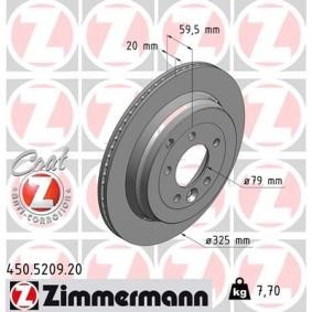 Achetez des Disque de frein ZIMMERMANN 450.5209.20 à prix pour 65,24 €
