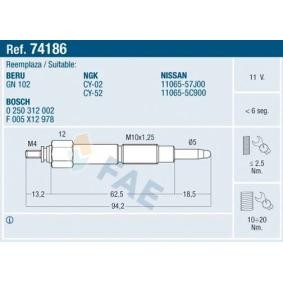 Compre Bujías de precalentamiento de FAE online para SUNNY III (N14) a precios moderados