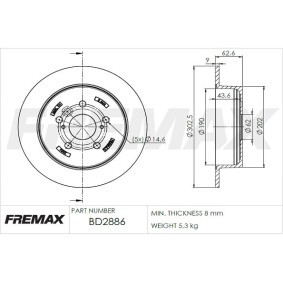 Köp Bromsskiva av FREMAX BD-2886 till det låga priset 1075,96 kr