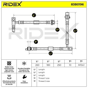 Achetez des Flexible de frein de chez RIDEX en ligne pour PRIMERA Break (WP12) à prix modérés