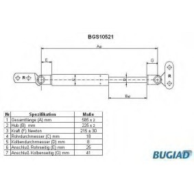 Heckklappendämpfer BGS10521 von BUGIAD günstig für 21,51 € online kaufen