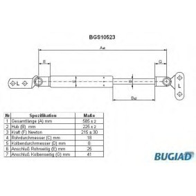 Heckklappendämpfer BGS10523 von BUGIAD günstig für 21,51 € online kaufen