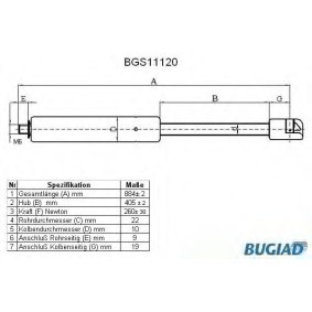 Achetez des Vérin de capot BUGIAD BGS11120 à prix pour 25,03 €