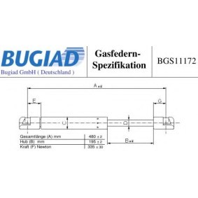 Köp Gasfjäder till baklucka av BUGIAD BGS11172 till det låga priset 237,90 kr