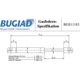 Achetez des Vérin de capot BUGIAD BGS11183 à prix pour 15,42 €