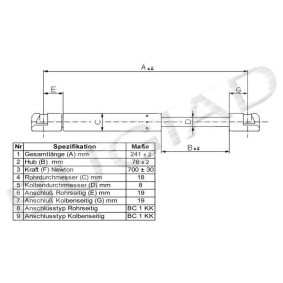 Achetez des Vérin de capot BUGIAD BGS11193 à prix pour 18,02 €