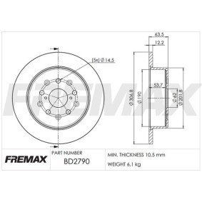 Köp Bromsskiva av FREMAX BD-2790 till det låga priset 1139,01 kr