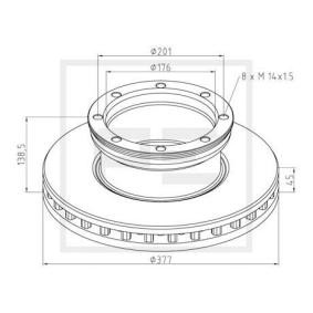 Comprar Disco de freno de PETERS ENNEPETAL 016.666-00A a bajo precio de 134,01 €