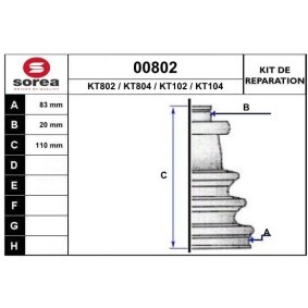 Achetez des Jeu de joint-soufflet, arbre de commande SNRA 00802 à prix pour 9,52 €
