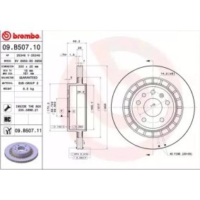 Kjøp Bremseskive av BREMBO 09.B507.11 til den lave prisen 743,59 NOK