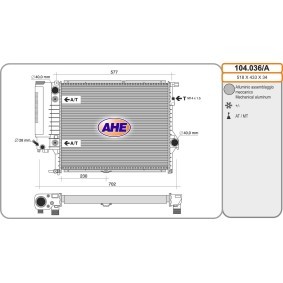 Kühler, Motorkühlung 104.036/A von AHE günstig für 211,64 € online kaufen