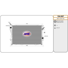Kühler, Motorkühlung 104.067 von AHE günstig für 206,78 € online kaufen