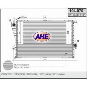 Kühler, Motorkühlung 104.070 von AHE günstig für 132,77 € online kaufen