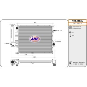 Kühler, Motorkühlung 104.116/A von AHE günstig für 185,38 € online kaufen